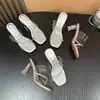 Em Estoque para Entrega Imediata~ Sapatos de Salto Alto, Novo Estilo de Verão, Versáteis e Confortáveis, com Toque Macio, Sandálias Elegantes de Salto Médio, Chinelos Femininos