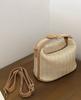 Bolsa de Balde Transfronteiriça para Comércio Exterior Pequena Bolsa de Palha Tecida Bolsa Casual Feminina Bolsa Portátil de Ombro Transversal Nova Primavera 2024