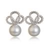 Pendientes de perla Qingxing circonita AAA pavimentados geométricos pendientes preciosos coreanos simples fabricante de origen