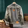 Chaqueta de Mezclilla Retro Americana Primavera/Otoño 2026 para Hombre Lavada Streetwear de Calle Alta Chaqueta Biker Genial Chaqueta Bordada Retro de Moda