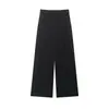 Calça Plissada Elegante Feminina Estilo Europeu e Americano Z Transfronteiriço Nova Moda 2026 Calça de Listras Finas com Botão Escondido 4391517