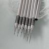 ESNOL tubo de agulha para unhas linha de puxar pincel pintura de flores caneta de linha ultrafina linha de puxar anel de couro antiderrapante suporte de caneta de metal
