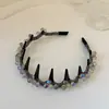 Diadema Elegante y Lujosa con Strass y Dientes, Antideslizante, Versátil, No Aprieta la Cabeza, Accesorio para el Cabello de Alta Gama para Mujeres