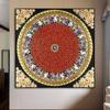 Nuevo estilo chino Xizang Thangka redondo Zen pegatinas combinadas mural pasillo sala de estar sofá pared de fondo mural Tangka
