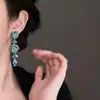 Pendientes de Tachuela Flor de Zircón con Borla de Aguja de Plata Vintage Pendientes Retro Exquisitos con un Toque de Lujo y Sofisticación para Mujer