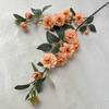 Pano revestido Mei Mei longo Camellia casa hotel shopping shopping shopping decoração de casamento flor artificial buquê de flores artificiais