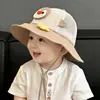 Chapéu de Bebê Primavera e Verão Chapéu de Pescador Fino Chapéu de Sol Infantil Malha Respirável Pinguim de Desenho Animado Proteção Solar Chapéu de Sol