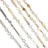 Cadena de joyería diy estrella de cinco puntas sección larga corazón de melocotón perla línea retorcida construcción cadena hecha a mano collar accesorios de ropa material