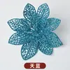 Guirnaldas Coloridas de Venta Caliente Transfronterizas Decoraciones Navideñas Flores de Plástico Huecas Guirnalda de Enredadera de Flores con Polvo Dorado Flores de Navidad