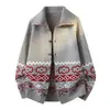Suéter de punto de alta calidad estilo ins, ligeramente holgado, color liso para hombre, otoño e invierno, estilo casual con cuello de camisa, moderno, cálido y de corte holgado