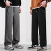 Pantalones de algodón puro para primavera y otoño, pantalones deportivos casuales para hombre, sueltos, rectos, con forro polar para otoño e invierno, pantalones deportivos gruesos para hombre.