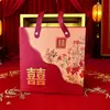 Nuevo modelo "Nuestra Familia Tiene Alegría" caja de dulces translúcida de mano para inauguración de casa, boda estilo chino, compromiso, caja de regalo para la celebración del primer mes del bebé