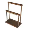 Soporte de madera maciza color nogal para collares, Estante de almacenamiento para pulseras, Soporte de exhibición de joyas para rosarios budistas, Cadenas de suéter y pulseras