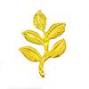 Pieza de flor de metal DIY tamaño pequeño rama de cinco hojas 38 x 23 mm decoración de ramillete Pieza de flor Hoja Dorada