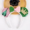Nueva Diadema Corona Escoba Cabeza de Mickey Rosa Verde Diadema Decoración Fiesta Temática Wicked Diadema
