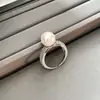 Anillo de Perla Negra Tahitiana Familia S para Mujer, Anillo Abierto Único de Nicho para Dedo Índice Ajustable, Joyería de Lujo Ligero con Temperamento