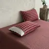 Estilo Coreano Juego Completo de Cuatro Piezas Algodón Puro Estilo Retro Algodón Lavado Estilo Encaje Colcha de Algodón Juego de Cuatro Piezas Funda de Edredón Individual Colcha Individual
