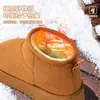 Botas de nieve cálidas de suela gruesa, invierno, felpa adicional, pantuflas de algodón, talón envolvente, estilo de pareja, para el hogar, exterior, antideslizantes, zapatos de algodón para mujer