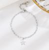 Pulsera de estrella de cinco puntas distintiva y sencilla de plata de ley S925, elegante joyería de nicho con grabado de estrellas, accesorios para pulsera de mujer