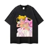 Estilo Nuevo Chica Manga Personaje de Anime Japonés Talla Grande Manga Corta Camiseta Estampada Manga Larga Transfronterizo Vintage