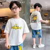 Liquidación Ropa Infantil 100% Algodón Camiseta de Manga Corta para Niños Ropa de Verano para Niños Mayores Camiseta Fina de Dibujos Animados de Moda