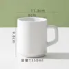 Taza de Cerámica Creativa y Sencilla, Vaso de Agua Redondo con Asa, Taza de Té para Habitación de Hotel, Taza de Regalo, Taza de Café, Taza de Té con Leche