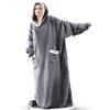 Cobertor longo preguiçoso, roupa de inverno quente, cobertor de TV com capuz, flanela, pele de cordeiro, casal preguiçoso, pulôver, pijama