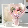 Ramo de hilo de ganchillo hecho a mano de tulipanes transfronterizo, flores de cosmos tejidas, rosas artificiales, regalo de recuerdo para el Día de San Valentín