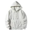 Cardigan com Capuz Di Fu Algodão Forrado com Lã Hoodie Hoodie com Capuz Cor Sólida Suporta Zíper Bidirecional Versátil Fornecimento de Comércio Exterior Transfronteiriço Tendência