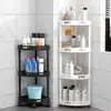 Estante de esquina para baño, organizador de ducha de pie, estante de almacenamiento multifuncional para el baño, estante triangular móvil