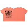 ERD Melancolia Rica Segunda Geração Estilo Americano High Street Estampa de Figura Verão Retrô Camiseta Casual Solta de Manga Curta Masculina e Feminina