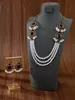 Pendientes y Conjunto de Collar con Borla de Perlas Incrustadas con Pedrería Colorida Estilo Transfronterizo Indígena Europeo y Americano con un Estilo de Corte Vintage de Alta Gama