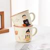 Taza familiar para padres, taza de cerámica, taza linda con corazón de niña, taza de dibujos animados, taza para pareja, taza para desayuno, taza para leche, venta al por mayor