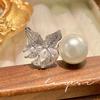 Anillo de Perla de Cuentas de Nicho Grace Gaoding para Mujer, Flor Completa de Circonita Diamantada, Índice con Perla Blanca Australiana Fresca