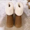 Botas de Neve Transfronteiriças Europeias e Americanas Inverno Femininas Comércio Exterior Botas Outdoor Botas de Cano Médio Pelúcia Em Estoque Falsa Aumento de Altura Europeu Atacado Tamanho Grande
