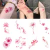 Pegatinas de Tatuaje Coloridas de Loto, Carpa, Buena Suerte y Fortuna, Impermeables y de Larga Duración, para Clavícula y Tobillo, Pegatinas de Alto Valor para Cubrir Cicatrices de Flor de Cerezo