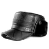 Nuevo Estilo de Invierno para Hombres de Mediana Edad y Ancianos, Cálido, Forro de Polar, Engrosado, Gorra Plana de Cuero para Hombre Mayor Abuelo, Protección contra el Frío, Protección para los Oídos, Gorra Plana