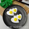 Juguete de Comida Simulada Omelette Huevo Pochado Huevo Sol Huevo Corazón Modelo de Juguete de Comida Lindo Divertido Pasador Bolsa Llavero