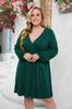 Europa y Estados Unidos comercio exterior moda caliente temperamento color sólido cuello en V talla grande vestido