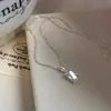 Colar de zircônia quadrado para mulheres estilo ins cool luxo leve nicho corrente clavicular acessórios simples de alta qualidade para todas as ocasiões