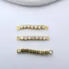 Corrente de Extensão Longa com Gancho Banho de Ouro Color-Preserving Zircônia Presa por Garras Conector de Pingente Duplo Brincos Borla Acessórios para Joias DIY