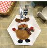 Decoraciones navideñas juego de cuchillo y tenedor para mesa de comedor creativo de dibujos animados juego de vajilla de hotel bolsa de cuchillo y tenedor de Papá Noel