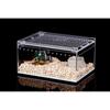 Caja de alimentación para mascotas trepadoras, antifugas de agua, de acrílico, para serpientes, ranas cornudas, mono, de hadas