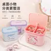 Caja de Almacenamiento de Joyería para Escritorio de Gatito, Caja de Almacenamiento de Cosméticos con Tapa, Caja Pequeña de Plástico para Guardar Objetos Varios