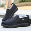 Zapatos de Tela Estilo Old Beijing para Hombre de Primavera y Otoño, Zapatos Casuales sin Cordones para Hombre, Zapatos de Trabajo Duraderos para Personas Mayores, Directo de Fábrica