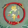 Pulsera Roja Tradicional para Mujer con Borlas para el Festival del Bote del Dragón, Pulsera de Cuerda de Cinco Colores, Pulsera Hecha a Mano de Estilo Étnico al por Mayor