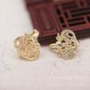 Yiwu Broche Pin DIY de Cobre Chapado en Oro con Conservación de Color Estilo Antiguo con Esmalte Verde Accesorios de Joyería Estilo Antiguo B1847