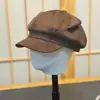 Boina de Ante con Orejas de Gato 2026 para Mujer, Linda y Versátil para Otoño e Invierno, Hace que la Cara Parezca Más Pequeña, Gorra de Pescador Newsboy