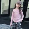 Camiseta básica para niña Primavera y Otoño 2025 Nuevo estilo occidental para niños Manga larga para niña pequeña Top interior para niños medianos y grandes Transfronterizo