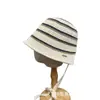 Chapéu Bucket Loli Listrado Respirável de Tricô Color Block Inspirado em Celebridades, Versátil para Protetor Solar Moda Primavera e Verão